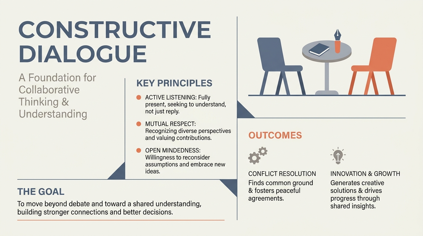 Mediator role visual: facilitator, neutral party, and guide — what each role looks like in practice during a mediation session