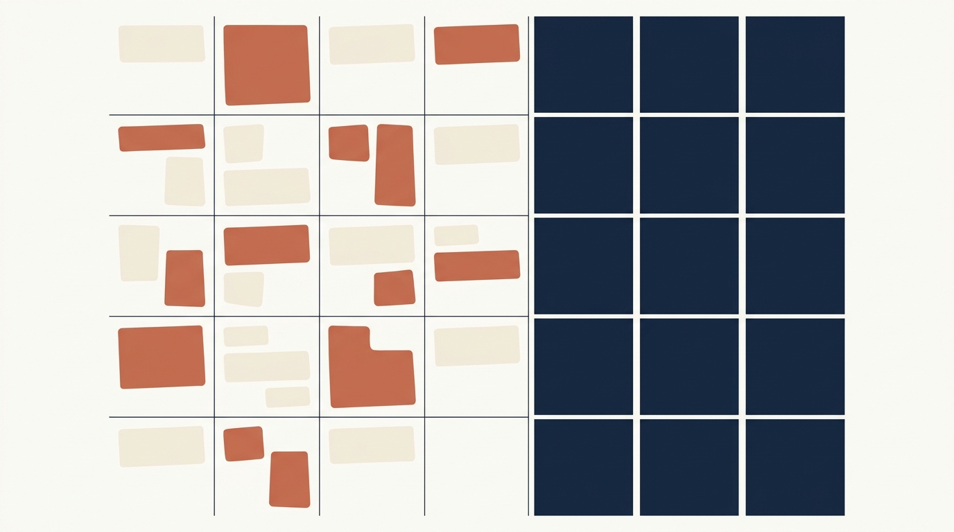Weekly calendar with focus time blocked: visualizes scheduling Quadrant 2 (important-not-urgent) work as protected time, distinct from the scattered meetings that fill the rest of the week